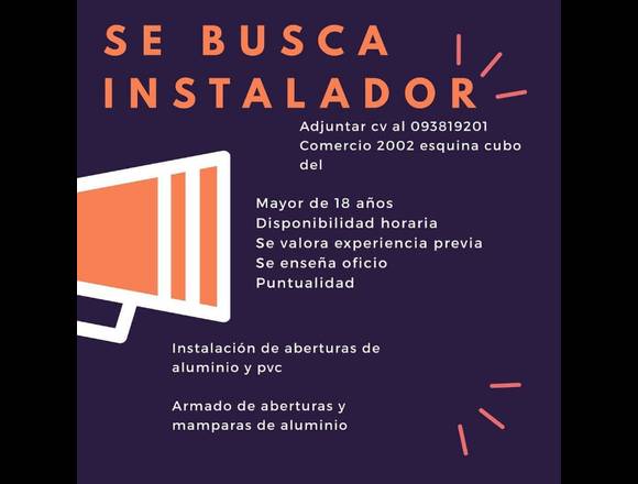 PEÓN INSTALADOR DE ABERTURAS en Montevideo (Localidad)
