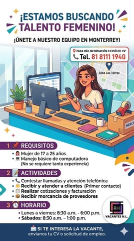 SOLICITAMOS RECEPCIONISTA Y AYUDANTE GENERAL