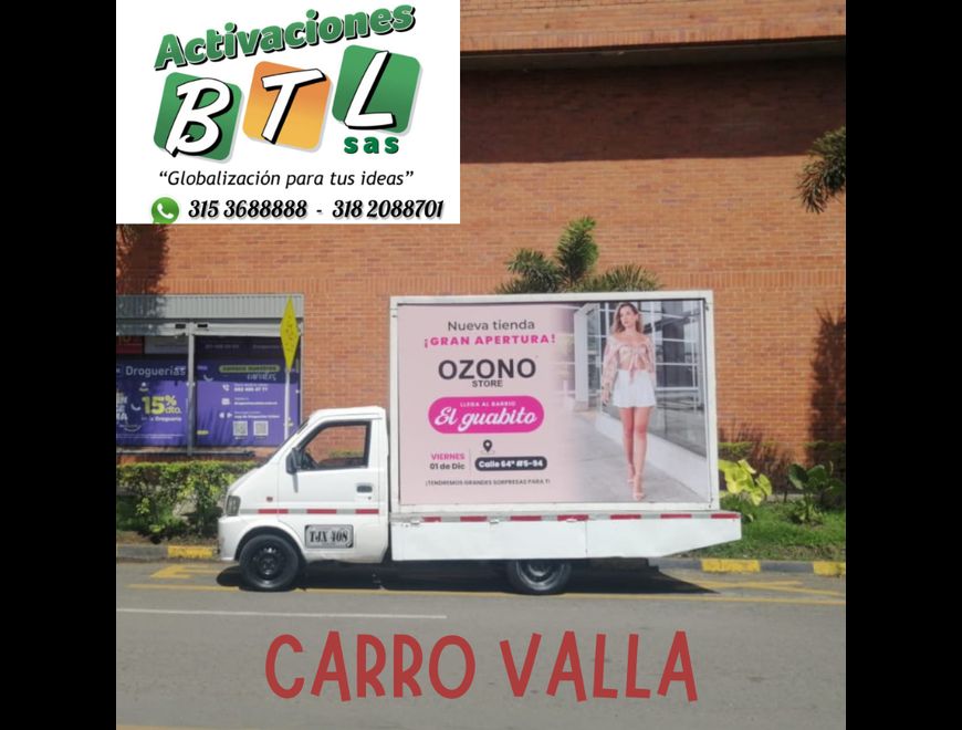 Servicio de carro-valla, carro-vitrina y mas