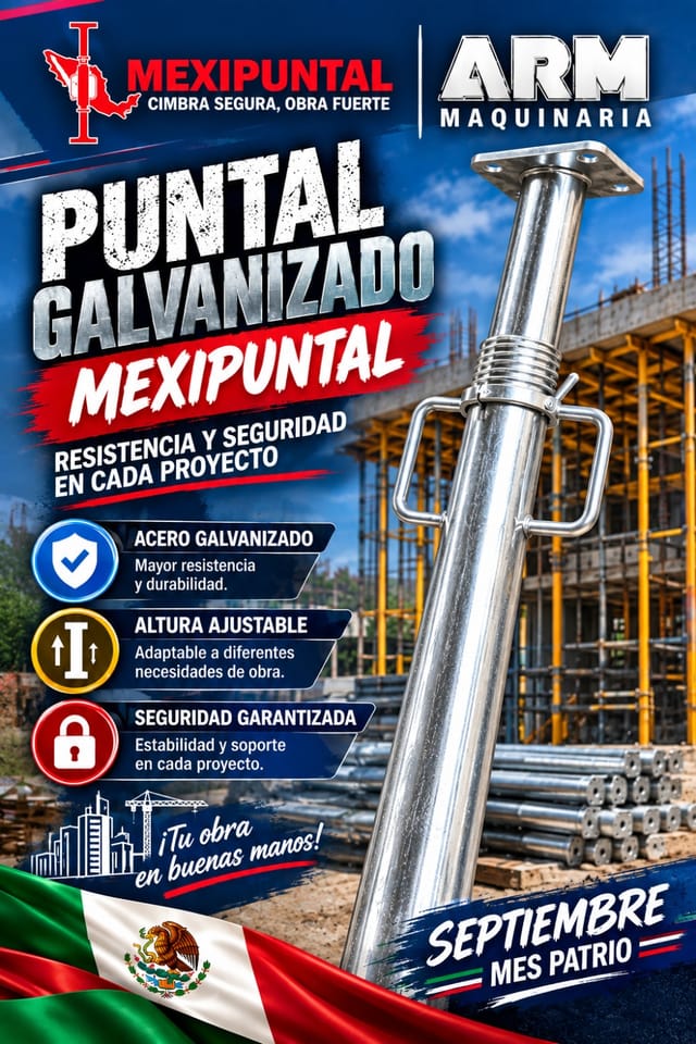 Puntal metálico para cimbra Mexipuntal 2.20 a 4 m CDMX