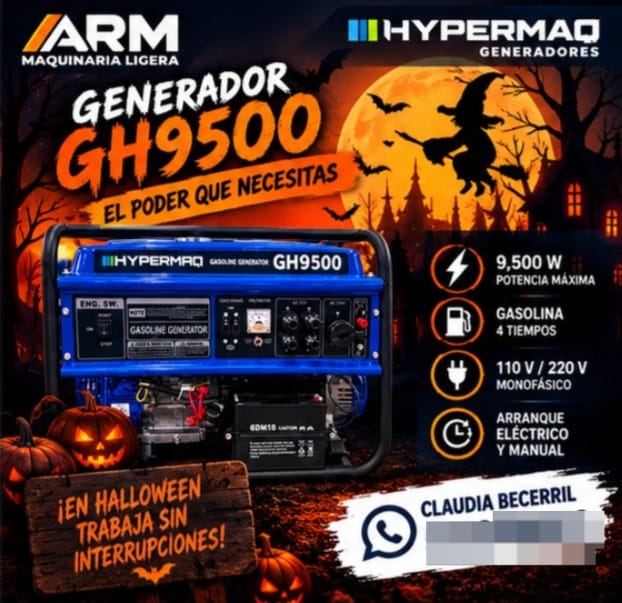 Planta de luz Hypermaq 9500 W en Los Cabos (Municipio)