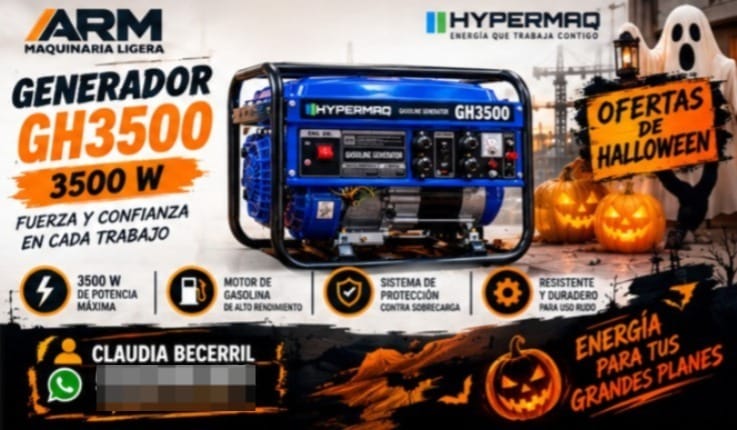 Generador de Corriente 3500 W Hypermaq Planta Eléctrica en Los Cabos (Municipio)