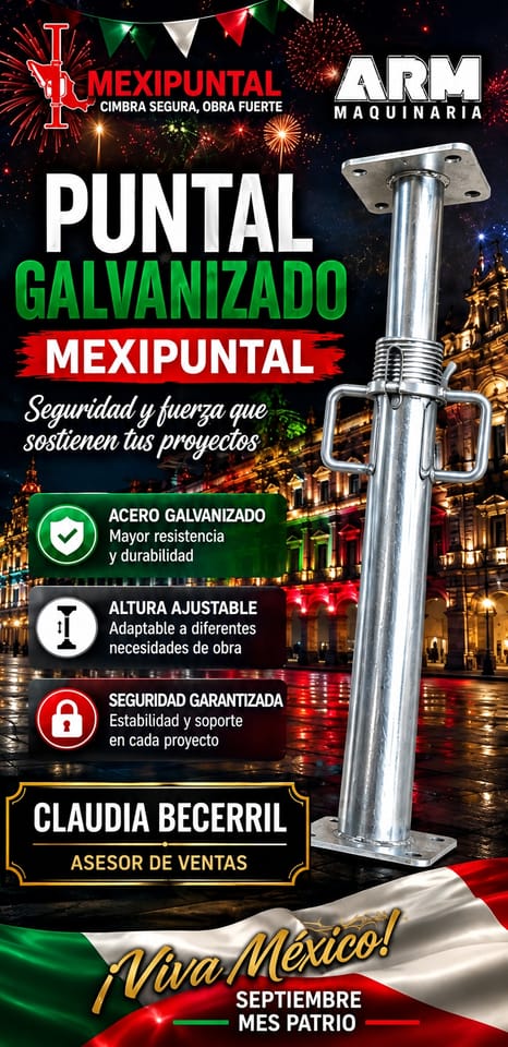 Mexipuntal 2.20 A 4 Metros Galvanizado Obras