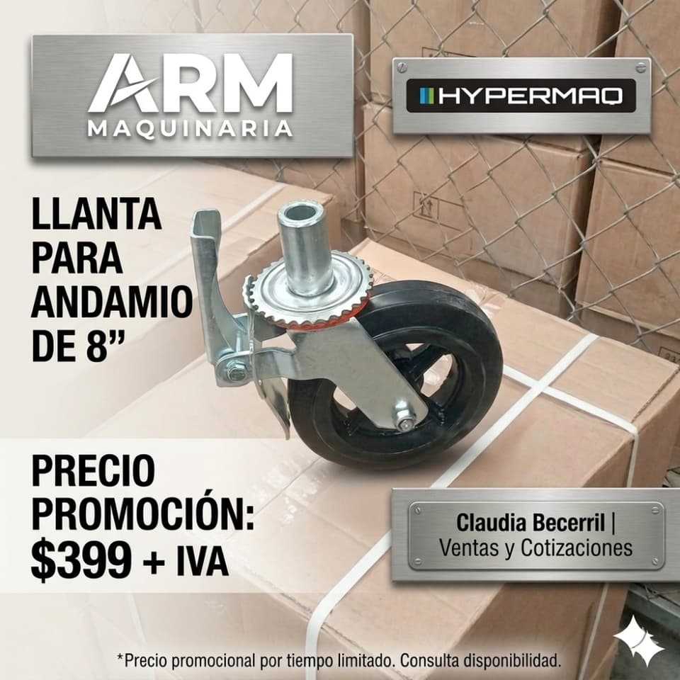 Llanta Profesional Para Andamio Con Freno Seguro en Los Cabos (Municipio)