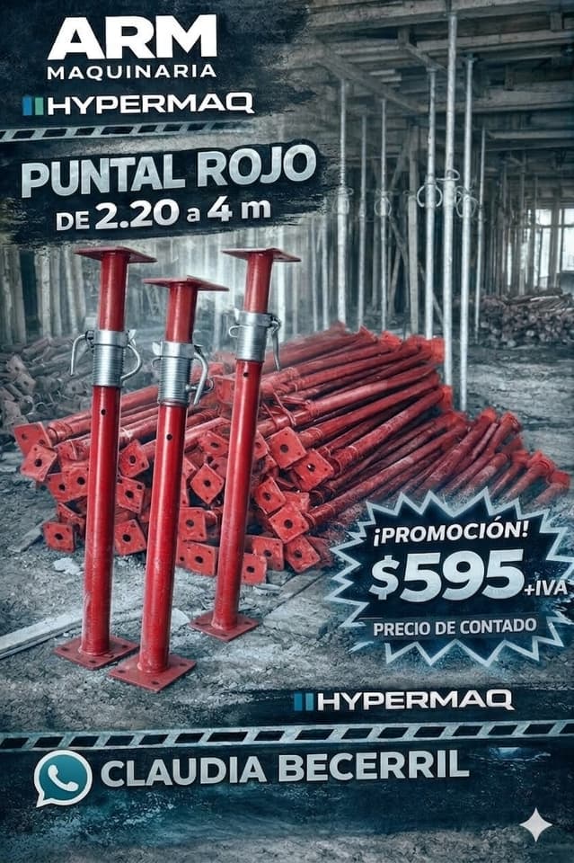 Puntal Ajustable 2.20 a 4 m – Ideal para Construcción