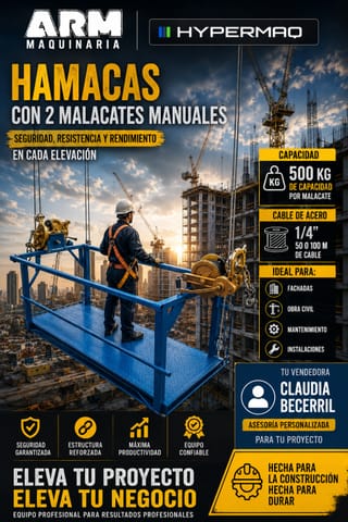 Hamaca de Trabajo Hypermaq - Doble Malacate 500kg
