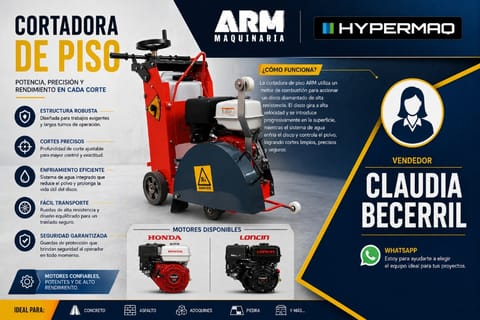 Cortadora de piso ergonómica para jornadas largas de construcción en Los Cabos (Municipio)