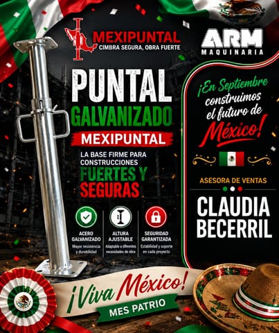 Mexipuntal 2.20 a 4m Puntal Galvanizado Para Cimbra