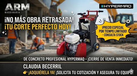 Cortadora Concreto 13HP Hypermaq Precisión Total en Los Cabos (Municipio)