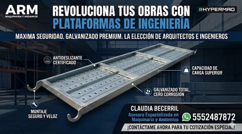 Plataforma para andamio resistente uso profesional