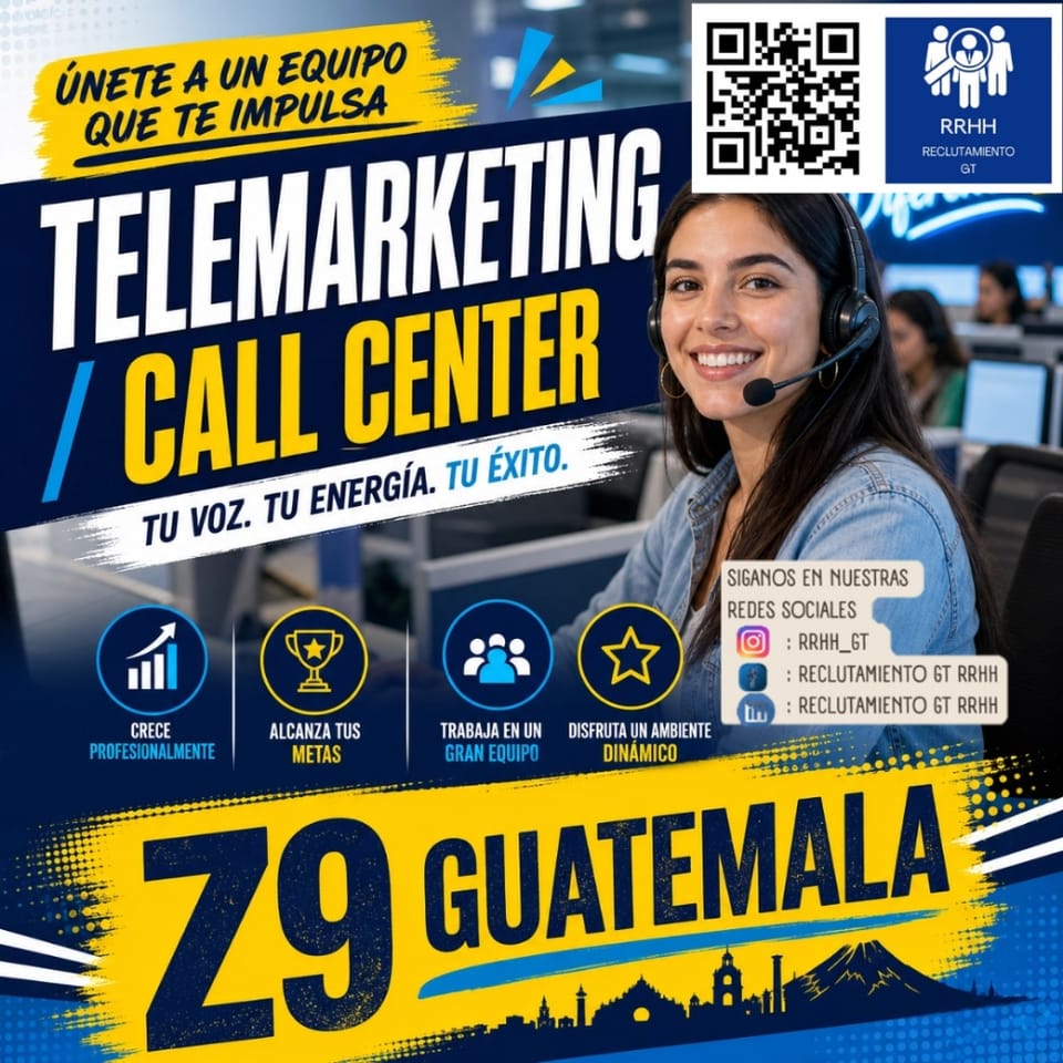 VENDEDORES TELEMERCADEO CAJEROS TEAM LIDER en Ciudad de Guatemala (Municipio)
