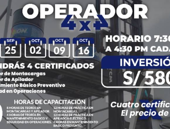 CAPACITACIÓN EN MONTACARGAS Y APILADOR ELECTRICO en Lima (Lima 1) (Distrito)
