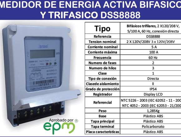 MEDIDOR DE ENERGIA BIFASICO