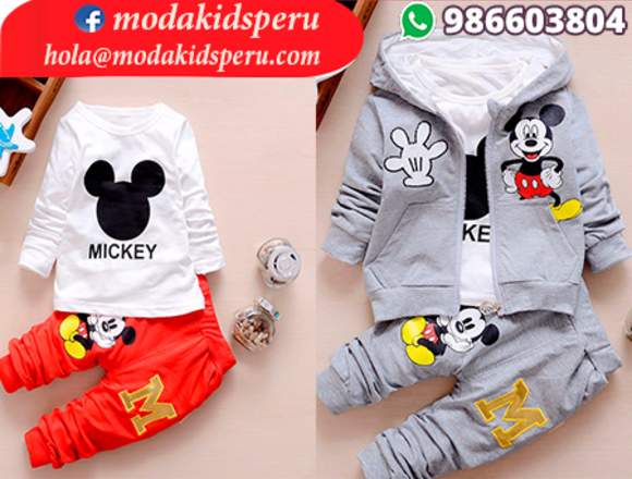 Conjunto de 03 piezas de Mickey Mouse de algodón en Miraflores (Lima 18) (Distrito)
