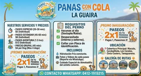 Pasea a tus mascotas con panas con cola en Vargas (Municipio)
