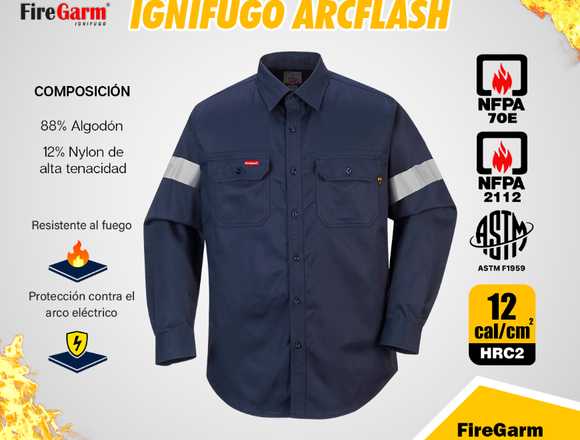 CAMISA ANTIFLAMA IGNÍFUGO ARCFLASH 12 CALORÍAS en Lima (Lima 1) (Distrito)