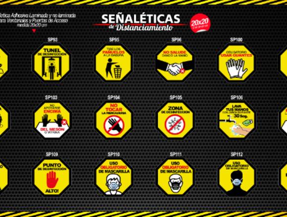 SEÑALETICAS ADHESIVAS PARA PREVENCION DE COVID19 en Santiago (Comuna)
