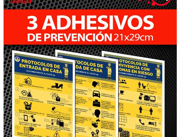 Set de 3 Adhesivos Limpieza Coronavirus en Santiago (Comuna)