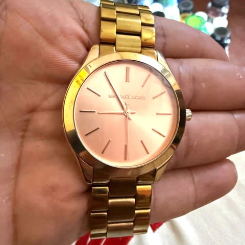 Reloj Michael Kors Slim Runway 42mm Oro Rosado Acero Inox Resist 50mtr en Santo Domingo Este (Municipio)