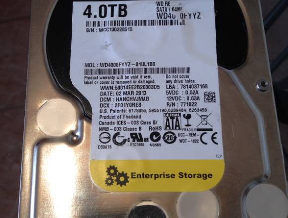 Disco Duro Interno WD de 4TB (SATA III, 3.5") Pc en Libertador (Municipio)