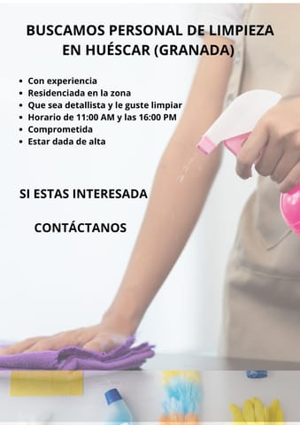 LIMPIADORA PARA HUÉSCAR (GRANADA) en Huéscar (Municipio)