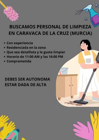 Limpiadora Autónoma Caravaca de la Cruz (Murcia) en Caravaca de la Cruz (Municipio)