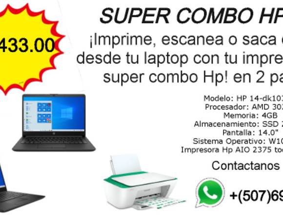 Combo de laptop e impresora HP en San Miguelito (Distrito)