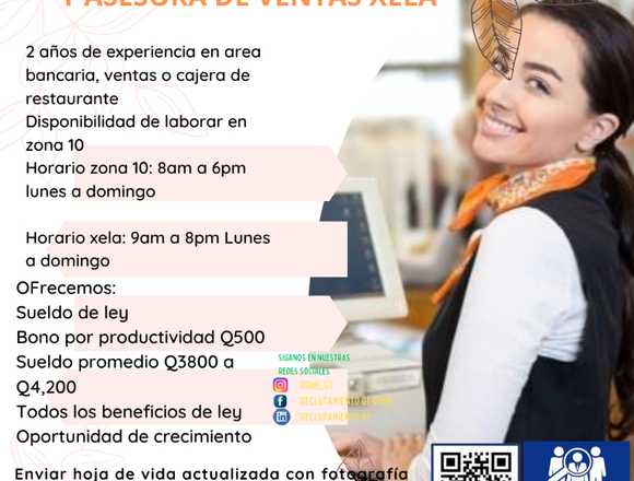 TELEMARKETING ASESORA DE VENTAS en Quetzaltenango (Municipio)