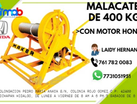 Venta de Malacate de 400 Kg con motor Honda en Huichapan (Municipio)