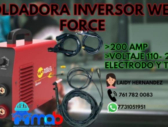 VENTA DE SOLDADORA INVERSOR WELD FORCE 200 AMP en Huichapan (Municipio)