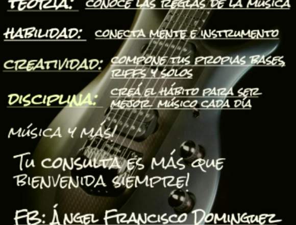 Clases de guitarra electrica y criolla en Lago Buenos Aires (Localidad)