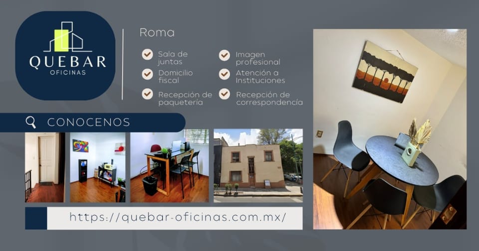 Oficinas virtuales. Colonia Roma en Benito Juárez (Municipio)