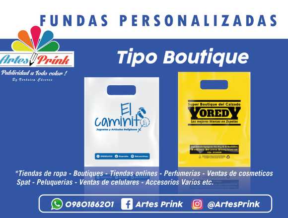 fundas tipo boutiques personalizadas en Guayaquil (Cantón)