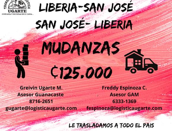 Mudanza consolidada Liberia-San José en Liberia (Cantón)