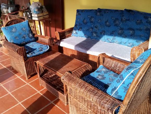 Juego de mimbre para exterior/interior en Villa Elisa (Distrito)