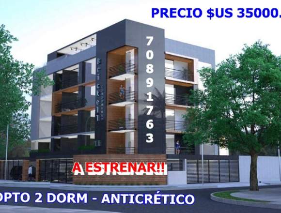 ANTICRÉTICO DPTO 2D A ESTRENAR – COND. BRICKEL II