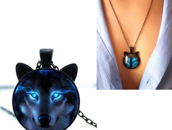 Collar mágico 3D Lobo Nórdico rostro brillante en San Miguel (Lima 32) (Distrito)