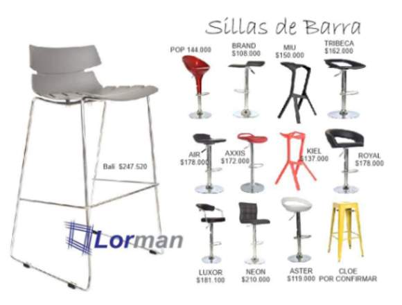 Sillas de barra importadas en Bogotá, D.C. (Municipio)