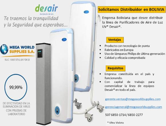 Distribuidor de la línea de equipos Desair® en La Paz (Localidad)