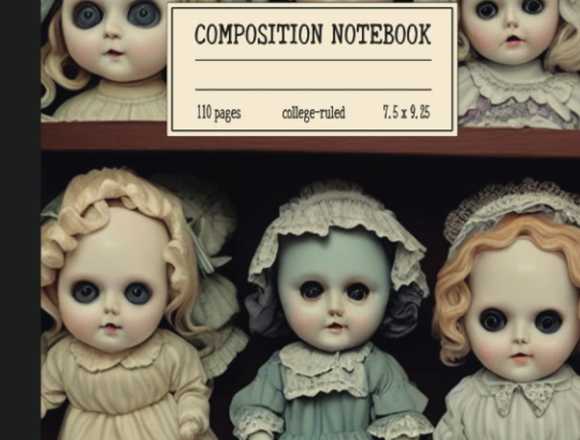 Enchanting Creepy Dolls Wide Ruled Notebook in Texas City (Locality)