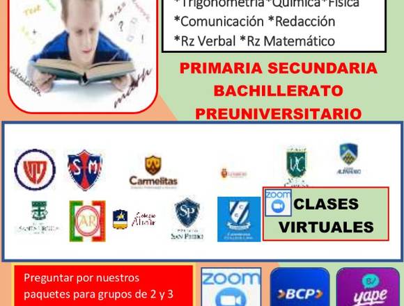 CLASES VIRTUALES DE MATEMÁTICAS Y CIENCIAS en Lince (Lima 14) (Distrito)
