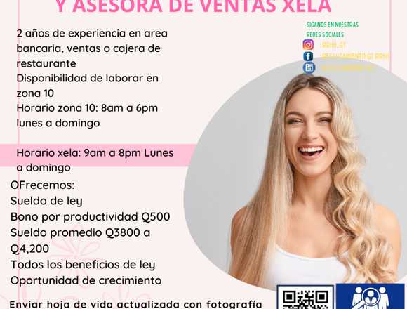 EJECUTIVA DE VENTAS ASESORA DE VENTAS en Ciudad de Guatemala (Municipio)