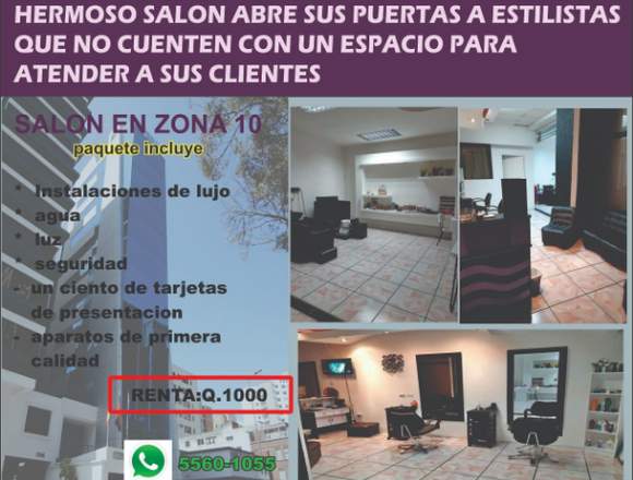 Salon de belleza zona 10 en Ciudad de Guatemala (Municipio)