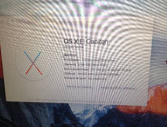 macbook 2010 2.4 ghz blanca v/c
