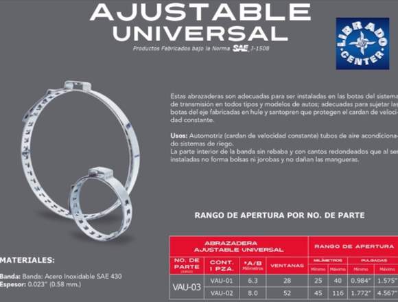 JUEGO DE ABRAZADERA UNIVERSAL AJUSTABLE en Cuautitlán (Municipio)