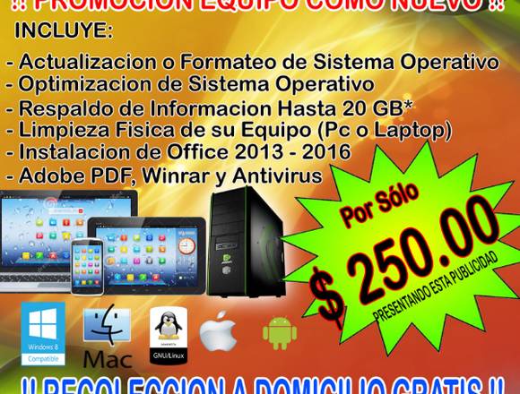 Soporte técnico a computadoras y smartphone