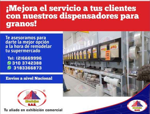 Mueble dispensador de granos en Caicedonia (Municipio)