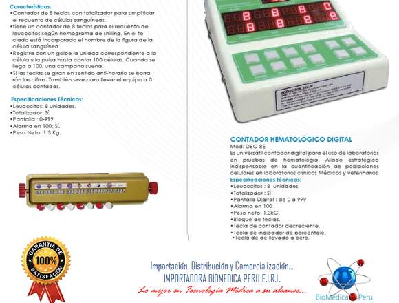 CONTADOR HEMATOLOGICO GEMMY IMPORTADORA BIOMEDICA en Carabayllo (Lima 6) (Distrito)