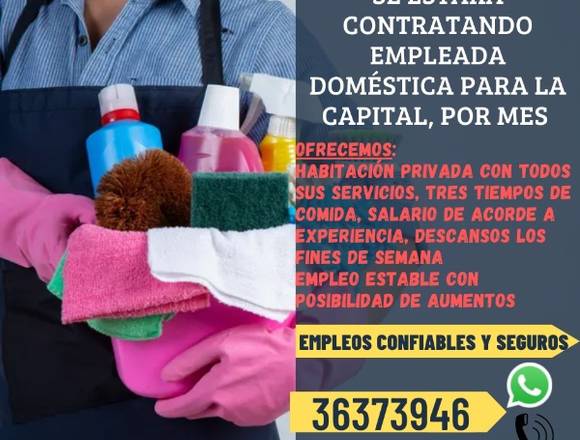 DOMÉSTICAS NIÑERAS POR MES en Ciudad de Guatemala (Municipio)