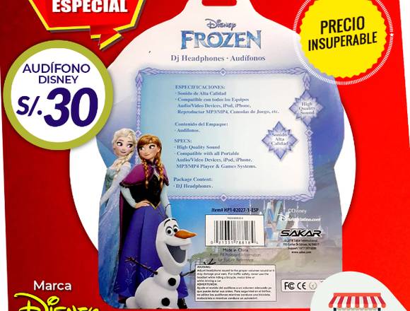 Audífono - Frozen - Avengers - A Sólo S/.30.00 en Carmen de la Legua Reynoso (Callao 3) (Distrito)